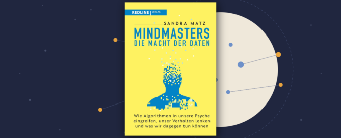 bstrakte Illustration eines Kopfes umgeben von einem Netzwerk aus Datenpunkten – Symbolbild zu Mindmasters von Sandra Matz